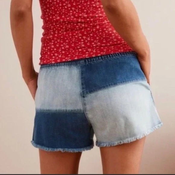 Aerie Denim Cutoff Patchwork Shorts - Picture 3 of 5